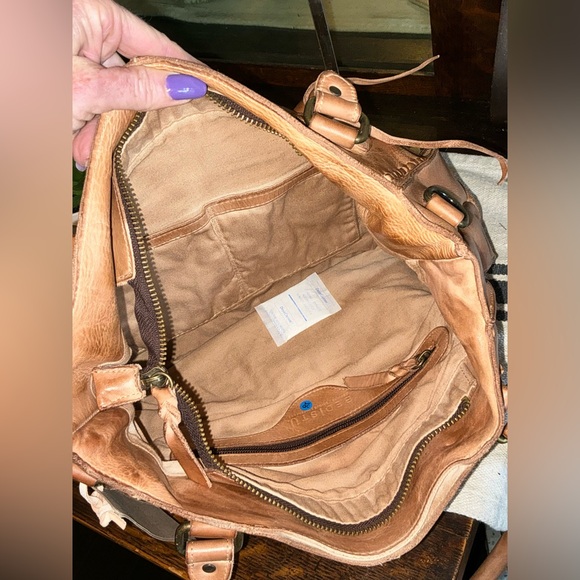 NWT Bed Stu Rockababy Leather Satchel Crossbody Shoulder Bag Tan Rustic $295 - Picture 12 of 13